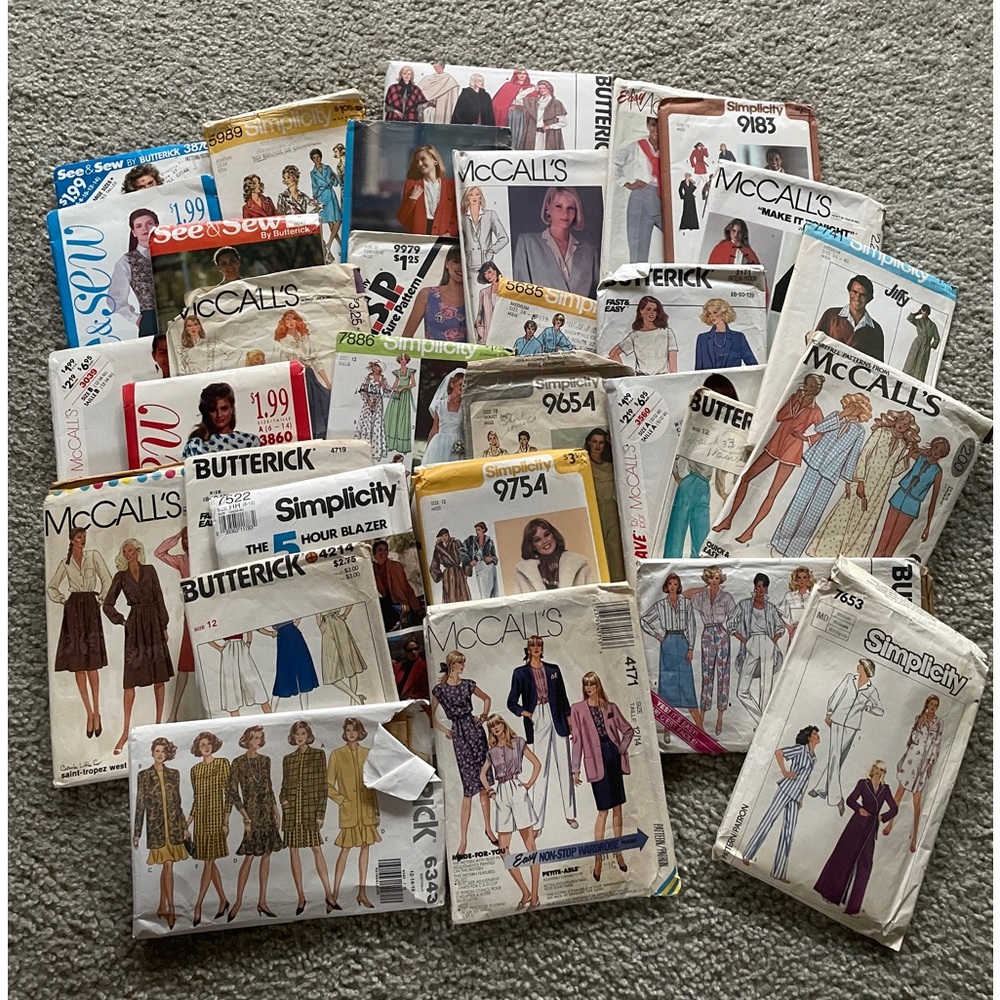 Assorted vintage patterns from several companies.Butterick,McCalls, Simplicity